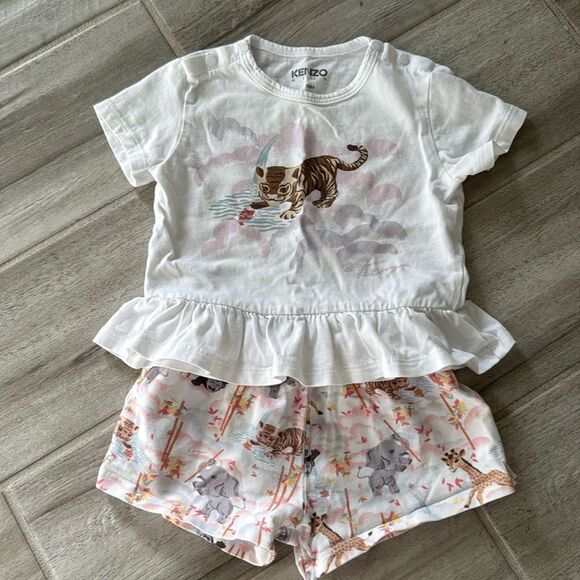 Kenzo Kids safari-print cotton shirt shorts set 18M - Picture 1 of 3